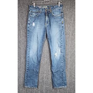 Billabong Jeans Mens 31 Sumi Slim Fit Straight Leg Blue Distressed EUC